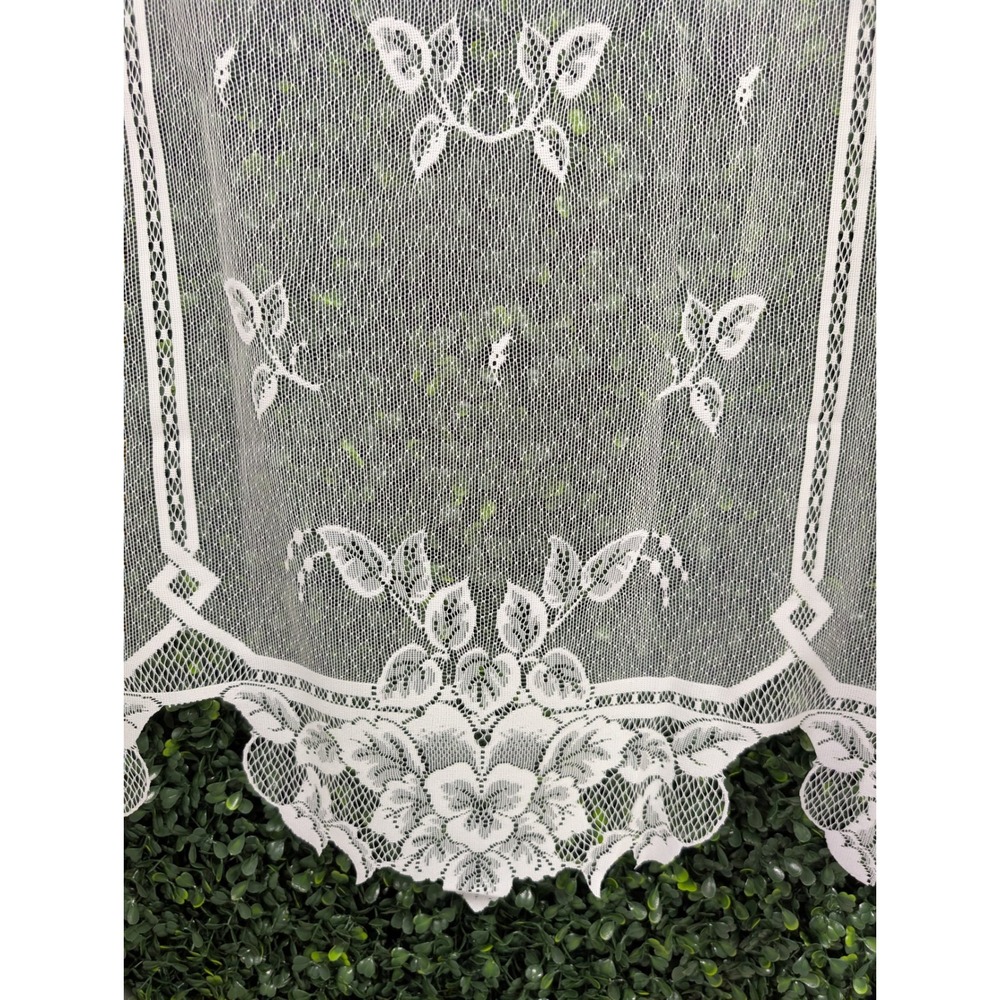 Heritage Lace Heirloom White Sheer Panel 60x30 Floral 9700W-6030P